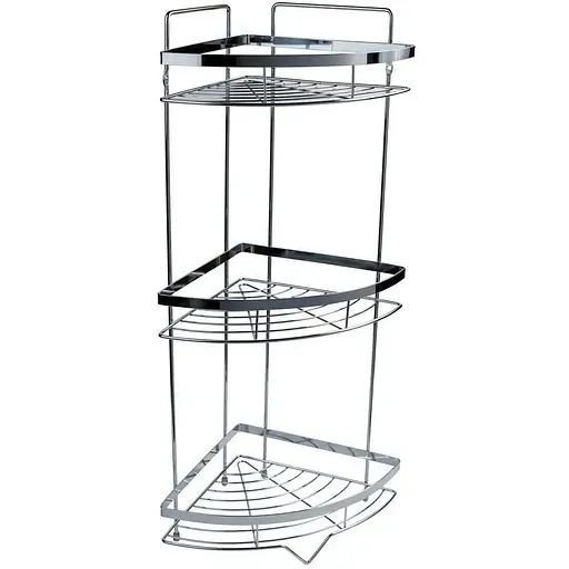 Полиця для ванної кімнати кутова Kroner KRM Rizze - ACC329-3 CV022914, Хром - фото 1