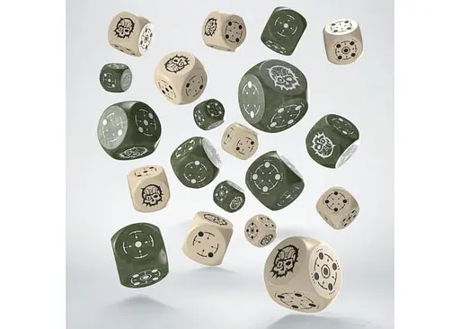 Набор кубиков Crosshairs Compact D6: Beige&Olive (20 шт.) (STCA03) - фото 2