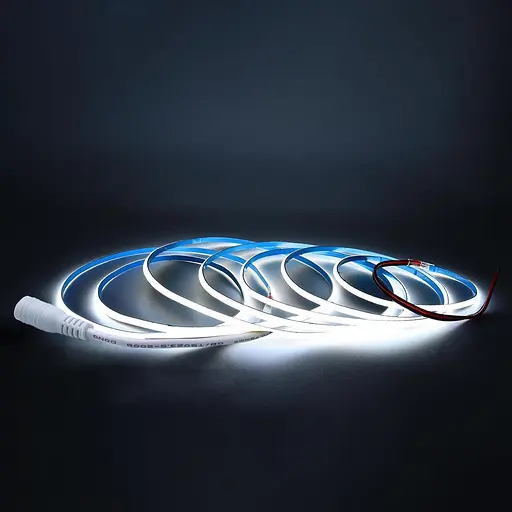 COB LED стрічка 24V Холодний білий 6000K 2m, Arote LED стрічка 3 мм шириною димоване світло високої щільності DIY 384LEDs/м
