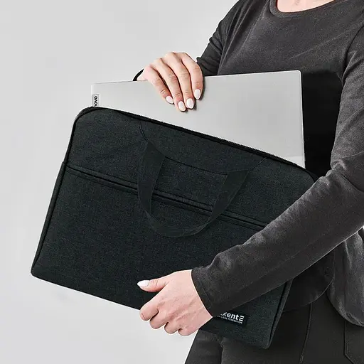 Сумка для документів текстильна Axent А4 1 відділення темно-сіра (1632-02-A) - фото 6