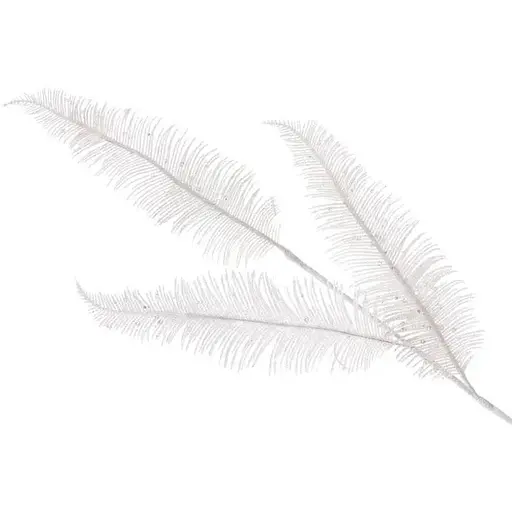Декоративная ветка Перо 78 см Искусственные материалы для декора и флористики Белая - фото 1