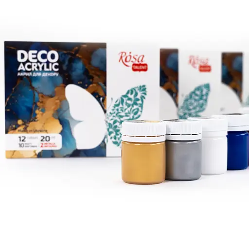 Набір акрилових фарб для декору матові і металіки 12×20 мл Rosa Talent - фото 5