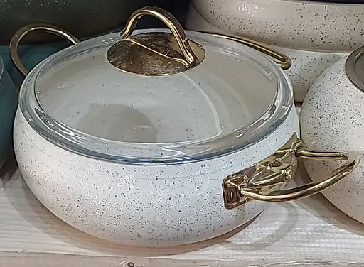 Каструля O.M.S. Collection 3141 з гранітним покриттям з кришкою 18 см 2 л Слонова кістка (Туреччина) - фото 6