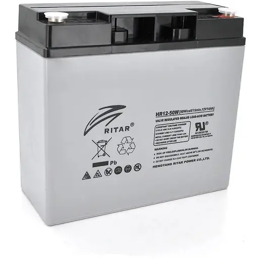 Акумуляторна батарея AGM RITAR HR1250W, Gray Case, 12V 14.0Ah ( 181 х 77 х 167 ) 4.30kg Q4