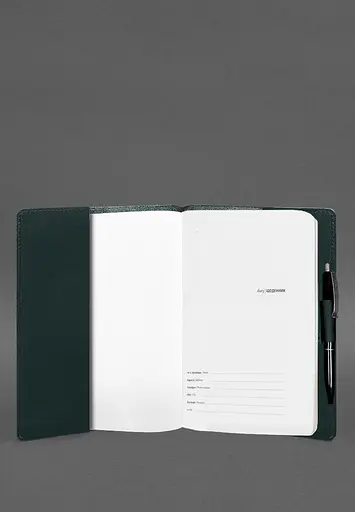 Кожаный блокнот А5 (софт-бук) 9.3 зеленый Crazy Horse - фото 3