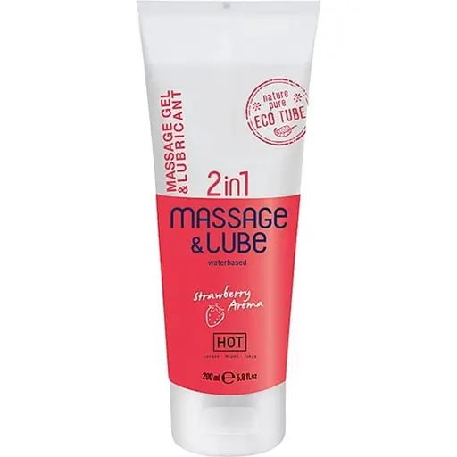 Лубрикант на водной основе Hot Massage Glide Gel 2in1 клубника 200 мл