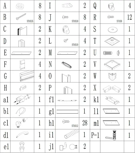 Душевой бокс Bravo квадратный Nida L90GBB (L90B) (4уп.), Черный матовый, прозрачный, Черный матовый - фото 7