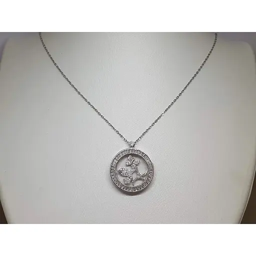 Срібне кольє Подіум з фіанітами. KN6997 - фото 2