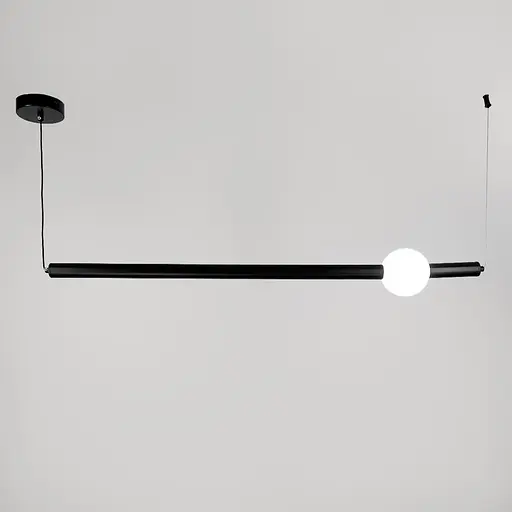 Чорний світильник у горизонтальній формі 90 см із білою led кулькою | Арт. YG 518B/900 HL BK | Line F - фото 3