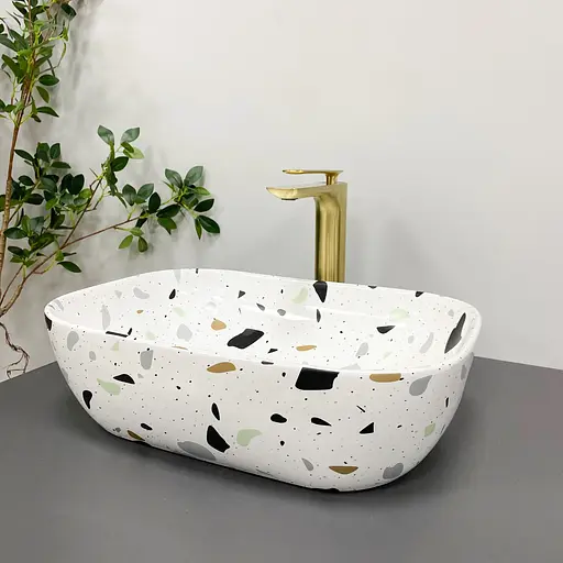 Умивальник VBI Ravenna terazzo glossy накладний VBI-011219, Цветной - фото 3