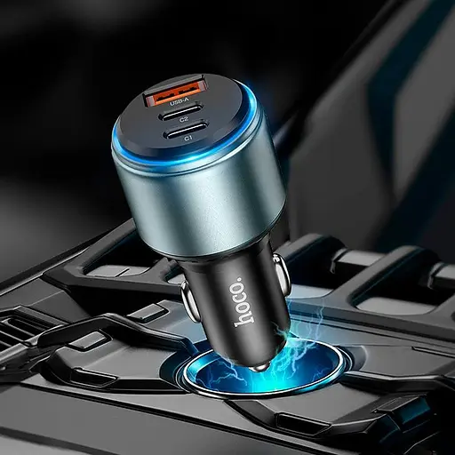 Адаптер автомобильный HOCO Galloper three-port car charger NZ9 95W - фото 10