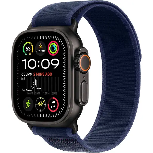 Смарт-часы Apple Watch Ultra 2 49mm Black Titanium Case with Blue Trail Loop M/L (MYTJ3+MYQ83) [114888]