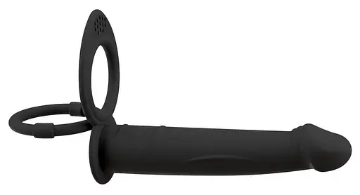 Насадка на пеніс Black Velvets RC Double Fucker 13.1 см (чорний) - фото 12