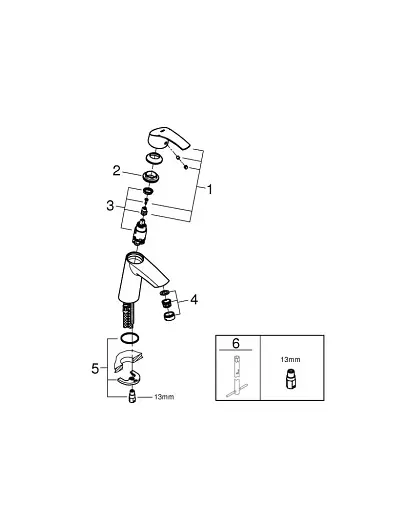 Змішувач для умивальника Grohe Eurosmart M-size одноважільний Хром 30412 - фото 7
