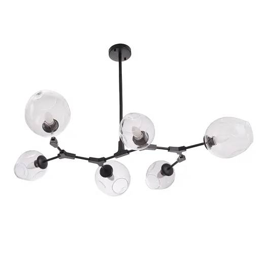 Люстра Brille молекула в зал E27 60W BK (BL-338C/6)