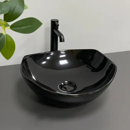 Умивальник VBI Ronta темно-чорний глянцевий накладний VBI-017301, Чорний - фото 3
