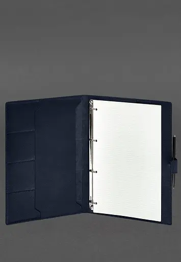 Шкіряний блокнот А4 (софт-бук) 9.2 синій Краст - фото 3