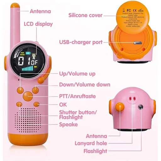 Рация DK Kids Walkie Talkie Rocket D22 Blue+Pink [136242] - фото 5