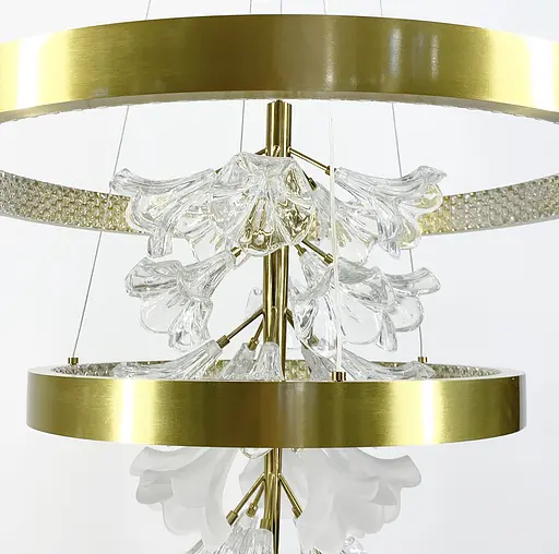 Подвесной светильник Jasmine на два золотых кольца Line.F Диаметр 60+40 - фото 7