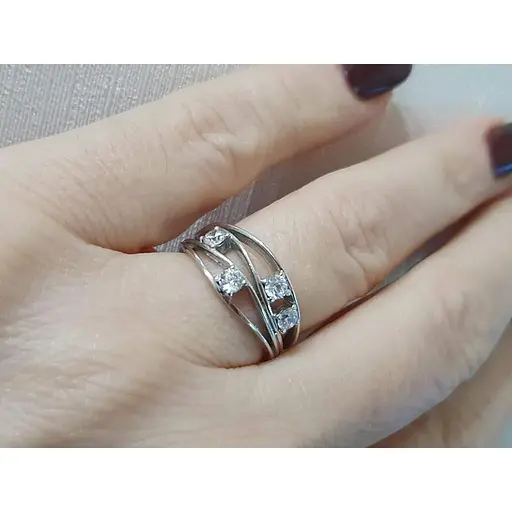 Золоте кільце Гаразд з фіанітами. 3523537 16,5 - фото 2