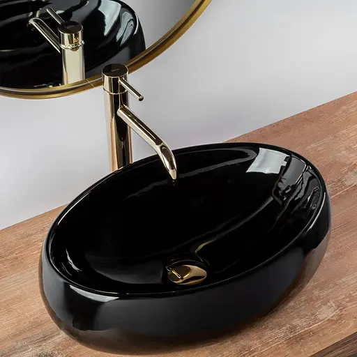 Умивальник Rea Linda накладний black REA-U8523, Чорний - фото 3