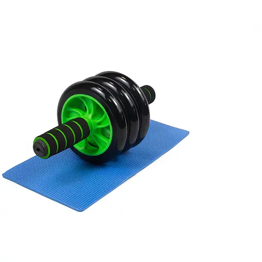 Ролик для пресса EasyFit с ковриком Зеленый (3 колеса) (EF-1353-G) - фото 1