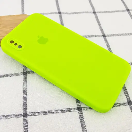 Чехол Epik Silicone Case Square Full Camera Protective AA для Apple iPhone X/XS 5.8 Салатовый/Neon green - фото 2