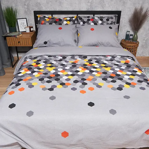 Комплект постільної білизни Moon&Star Бязь Gold Люкс Urban Pixels двоспальний 175х210 наволочки 4х70х70 - фото 3