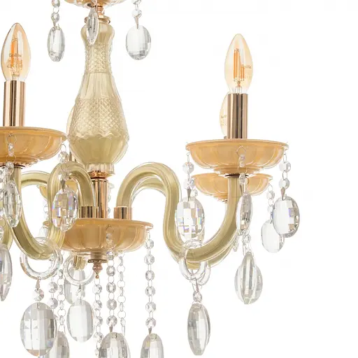 Люстра свічка Brille підвісна кришталева E14 40W G (BCL-382S/5) - фото 4