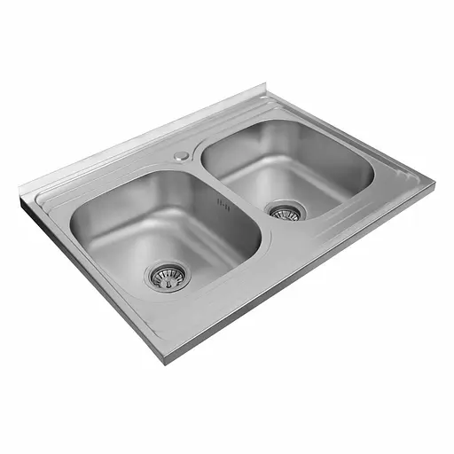 Кухонная мойка из нержавеющей стали Platinum сатин 8060D (0,7/180 мм), Satin - фото 2