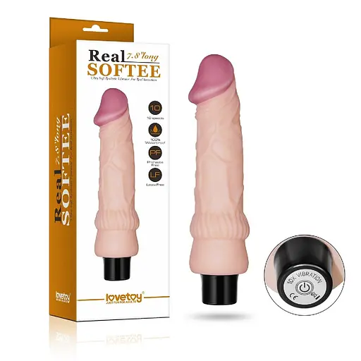 Реалистичный вибратор Lovetoy Real Softee 19.3 см телесный - фото 9