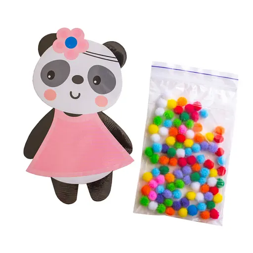 Набор для творчества Панда Pompon Art 10100691, 100 помпонов и раскраска - фото 4