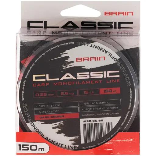 Волосінь Brain Classic Carp Line (dark brown) 150 м 0.25 мм 15 lb 6.6 кг - фото 2