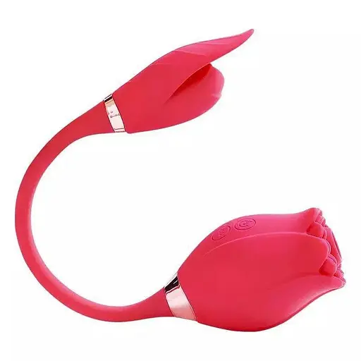 Вакуумный вибратор "Роза" Valery двойная стимуляция USB Розовый K0499-1 - фото 1