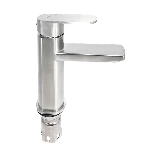 Смеситель для умывальника гайка Ø35 Frap 1/10 F10805 Нержавеющая сталь - фото 1