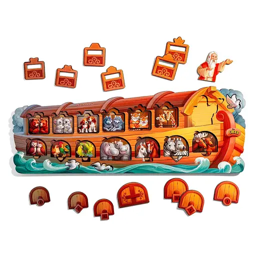 Розвиваючий пазл-вкладиш Ноїв ковчег PSD275 з фоном - фото 2
