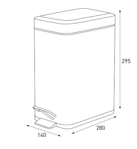 Мусорное ведро Zerix Sansa-TC0105 Black с плавным закрытием прямоугольное 5 л черный (ZX5894)  - фото 5