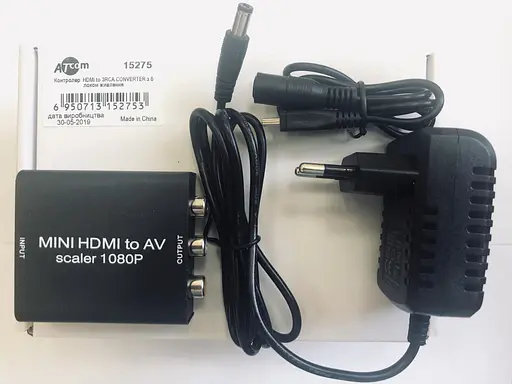 Конвертор-переходник Atcom HDMI-3RCA с блоком питания - фото 2