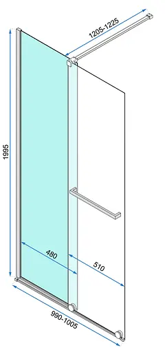 Душевая стенка Rea Cortis 100 хром REA-K7210 - фото 7