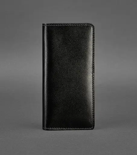 Шкіряне портмоне-купюрник 11.0 чорне Краст - фото 1