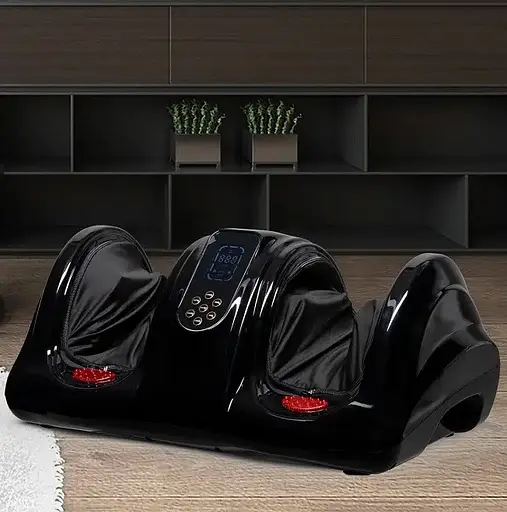 Массажер для ног (роликовый, компрессионный массаж, вибрация, прогрев) Benbo АМ-04 Черный - фото 2