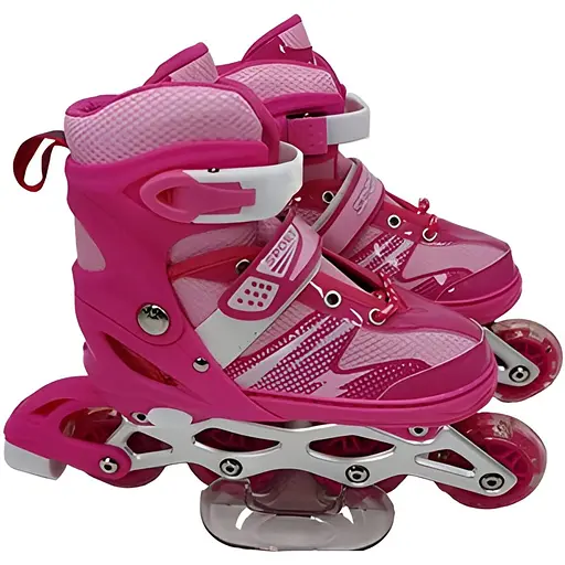 Ролики RS-0038 M (35-38) з підсвіткою рожеві