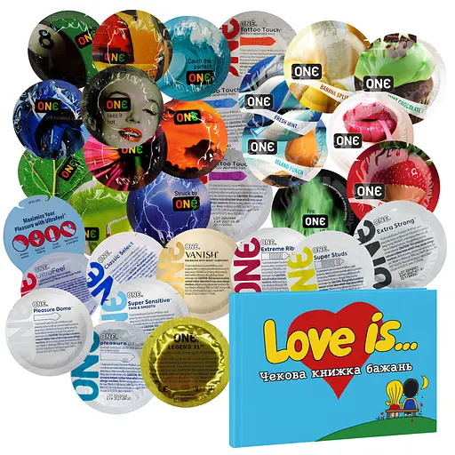 Набор One Презервативы Love Box 30 шт. + Чековая книга Love is (4821002028443)