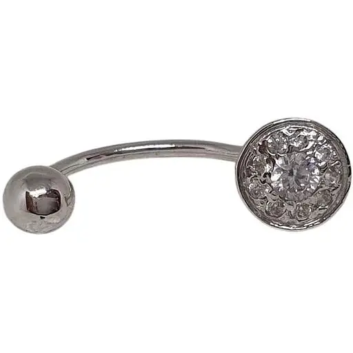 Золота сережка-пірсинг Гаразд з фіанітами. 3582594Б