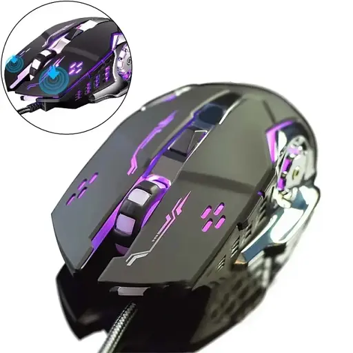 Комп'ютерна мишка XO M10 Gaming Mechanical 6-Button Light Emitting Wiчервоний Mouse Чорна Деф.пак - фото 2