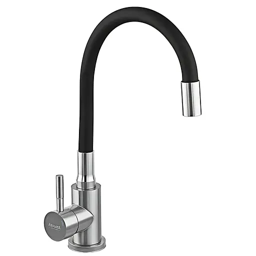 Змішувач для кухні Armata SUS-011 Black із силіконовим виливом CH6480 Нержавіюча сталь - фото 1