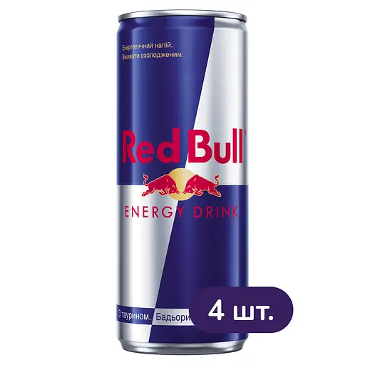 Енергетичний напій Red Bull 1 л (4 б. x 250 мл)