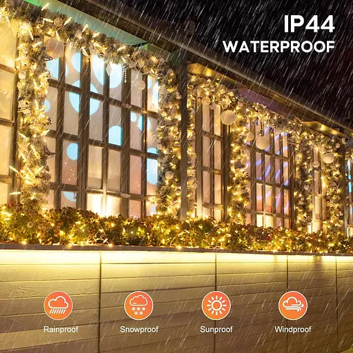 THKFUL 100M 800LED Рождественские сказочные огни Открытый Plug, Длинные рождественские огни Crystal с дистанционным таймером, Садовые гирлянды - фото 3