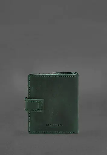 Кожаная обложка-портмоне для удостоверения офицера с карманом для жетона 11.1 зеленая Crazy Horse - фото 6