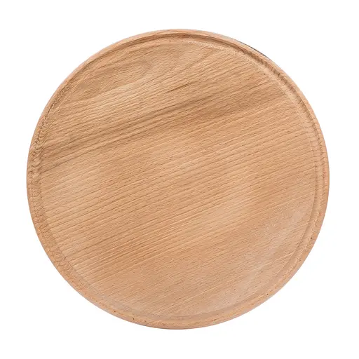 Доска для пиццы кухонная разделочная деревянная из бука с каймой Ø 28 см, Woodly Бежевый 86084 - фото 1
